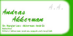 andras akkerman business card